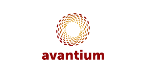 Logo of avantium (2024). Shown is a circle which consists of many concentric ellipsoids. The outside ellipsoids are dark red and range from orange to yellow the closer they are to the circle's center.